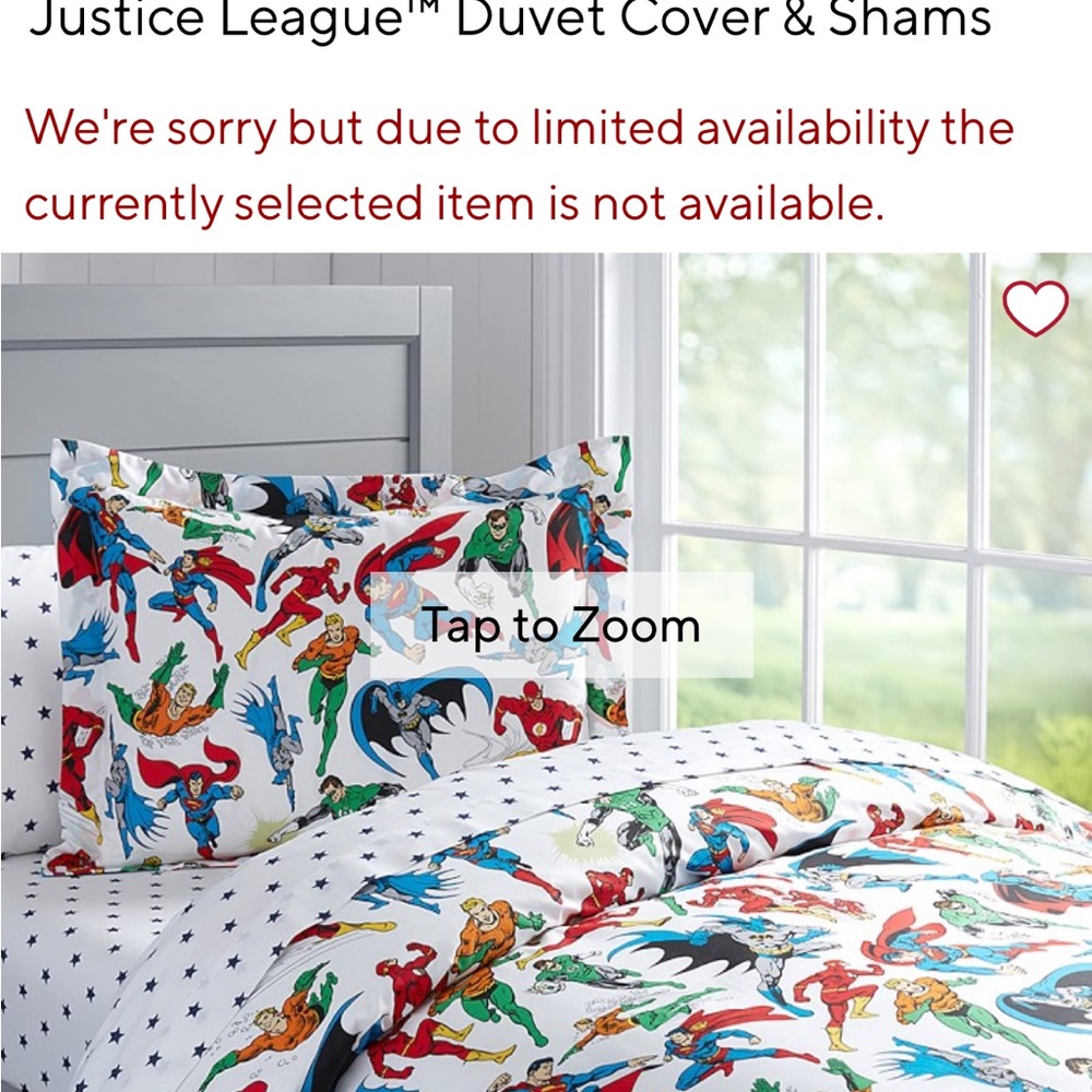 Two pottery barn justice league duvet cover (twin)